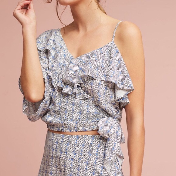 Anthropologie Tops - •Anthropologie• 🍍Pineapple Ruffle Top🍍
